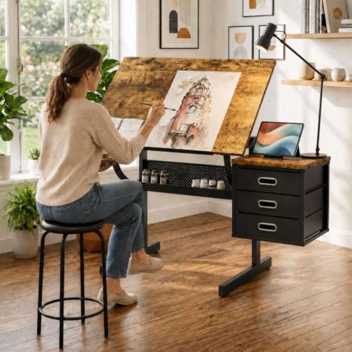 Adjustable Drafting Desk with  - Tops review and price