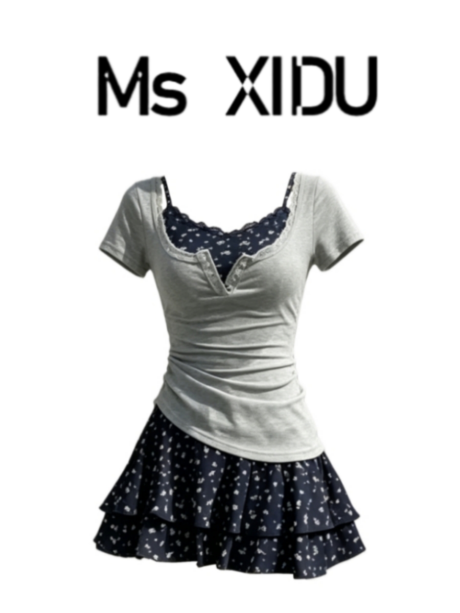Korean Style Summer Outfit Set - Korean Style A Line Shirt Dress review and price
