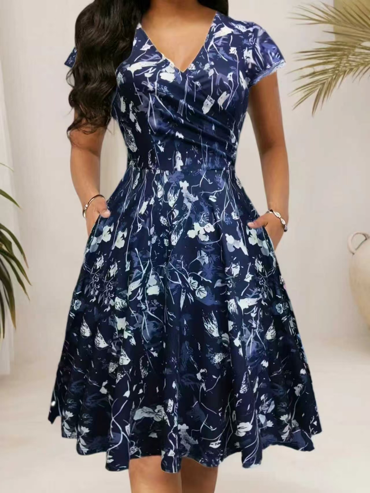 2026 Summer Round Neck Long Dr - French Vintage Floral Midi Dress review and price