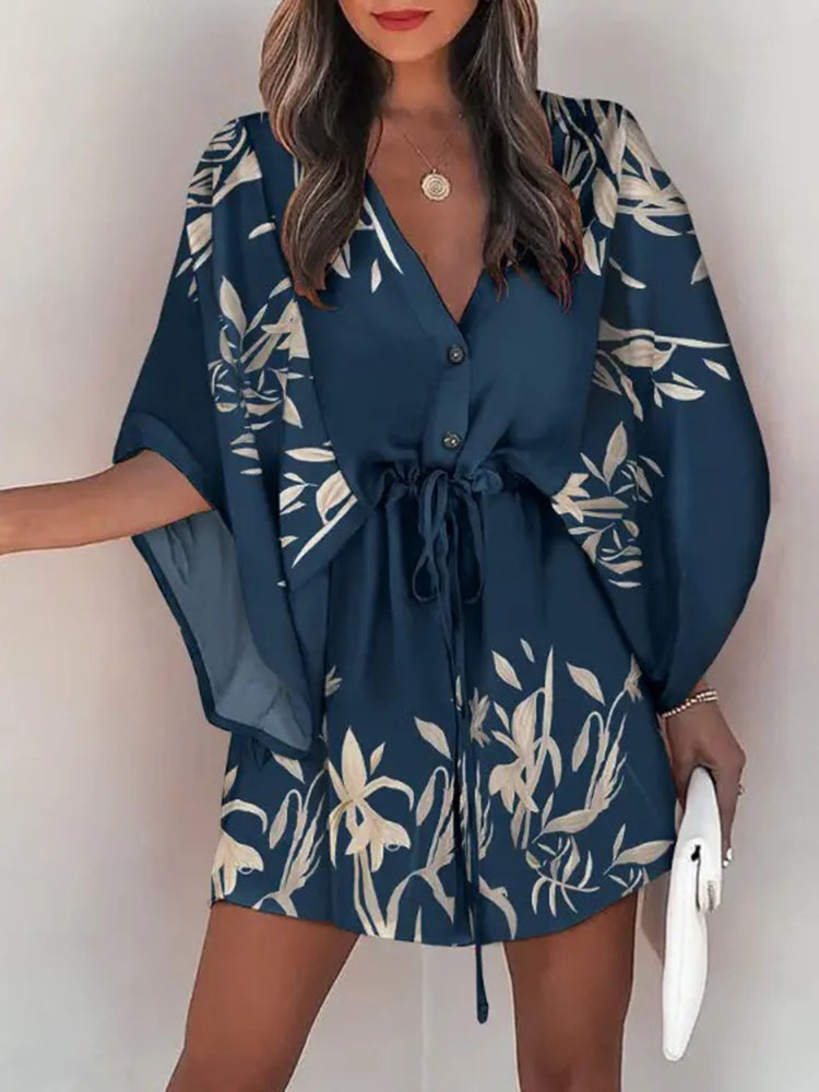 Summer Casual Dress Women Fash - French Vintage Floral Midi Dress review and price