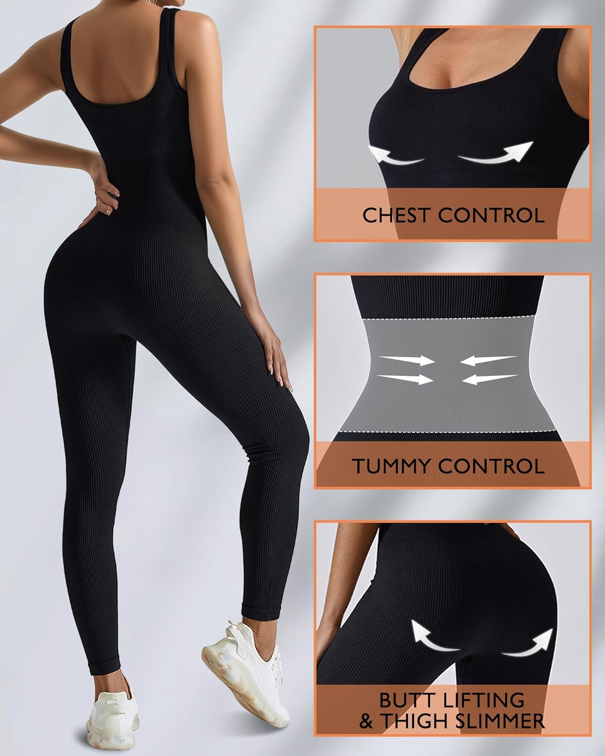 Women Workout Seamless Jumpsui - Seamless Ribbed Workout Tank Top review and price
