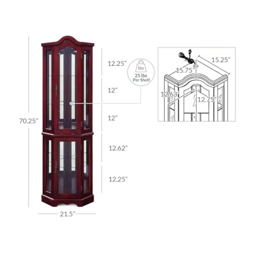 Lighted Corner Display Curved  - Tops review and price