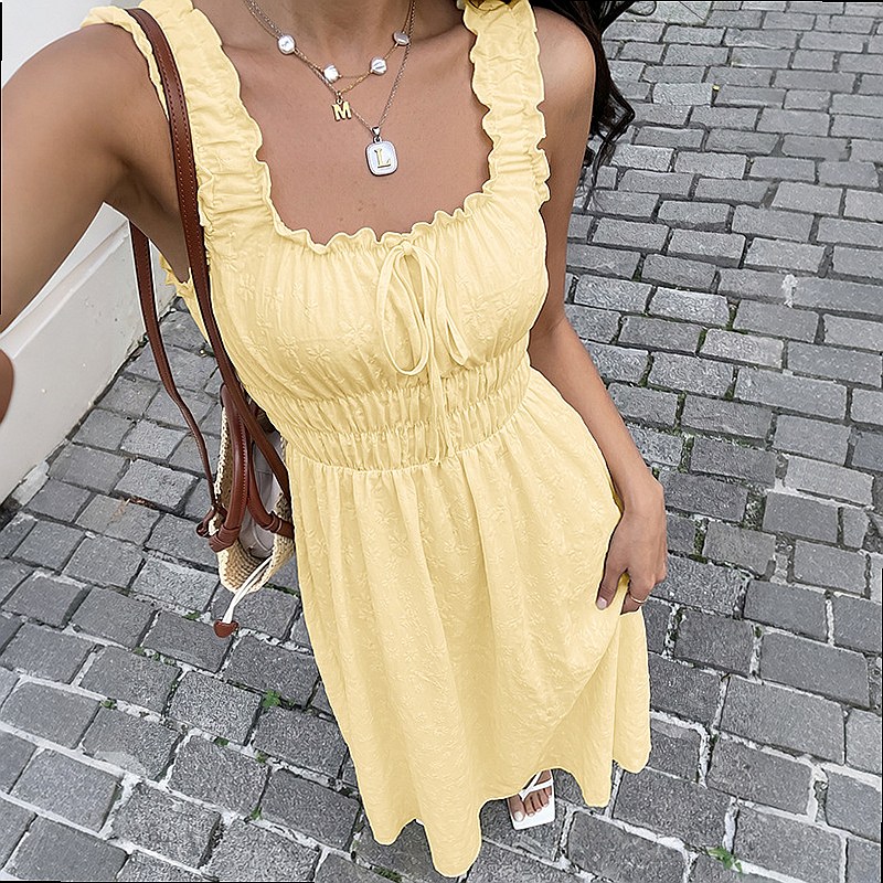 Summer Sleeveless Square Neck  - Boho Summer Beach Maxi Dress review and price