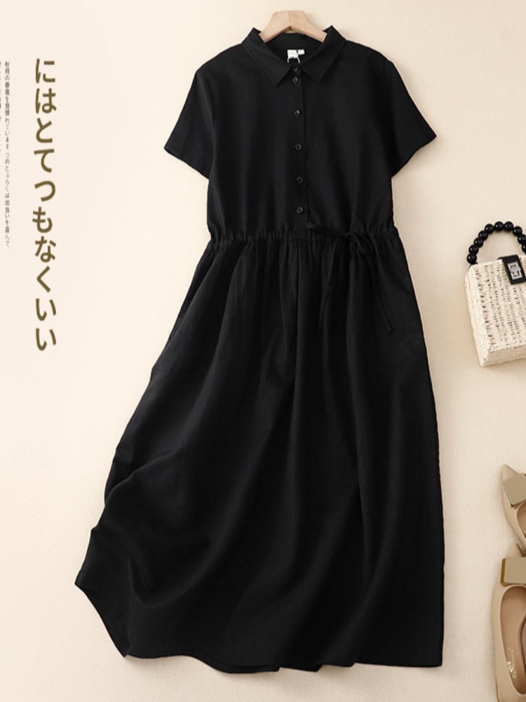 Outlet Cotton Lin Women's Dres - Korean Style A Line Shirt Dress review and price