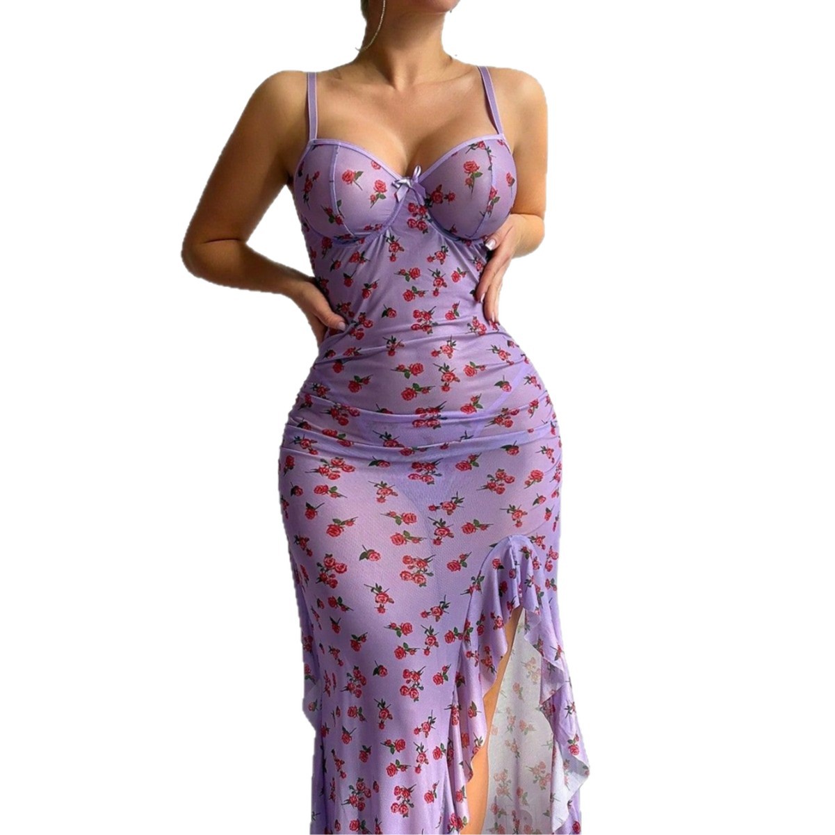 Sheer Mesh Plus-size Sexy Ling - Sexy Mesh Sheer Bodycon Dress review and price