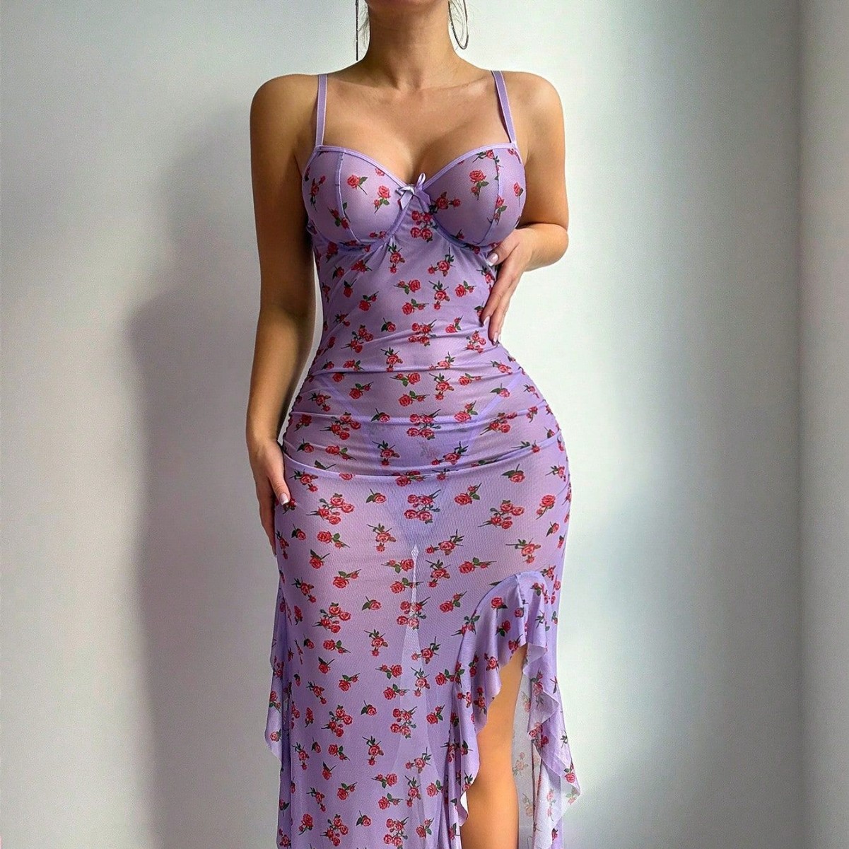 Sheer Mesh Plus-size Sexy Ling - Sexy Mesh Sheer Bodycon Dress review and price